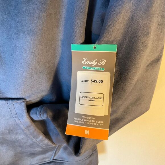 Emily B Velour Zip Up Hoodie. M. Ice Blue. Cozy. Pastelgoth whimsy - Picture 13 of 13